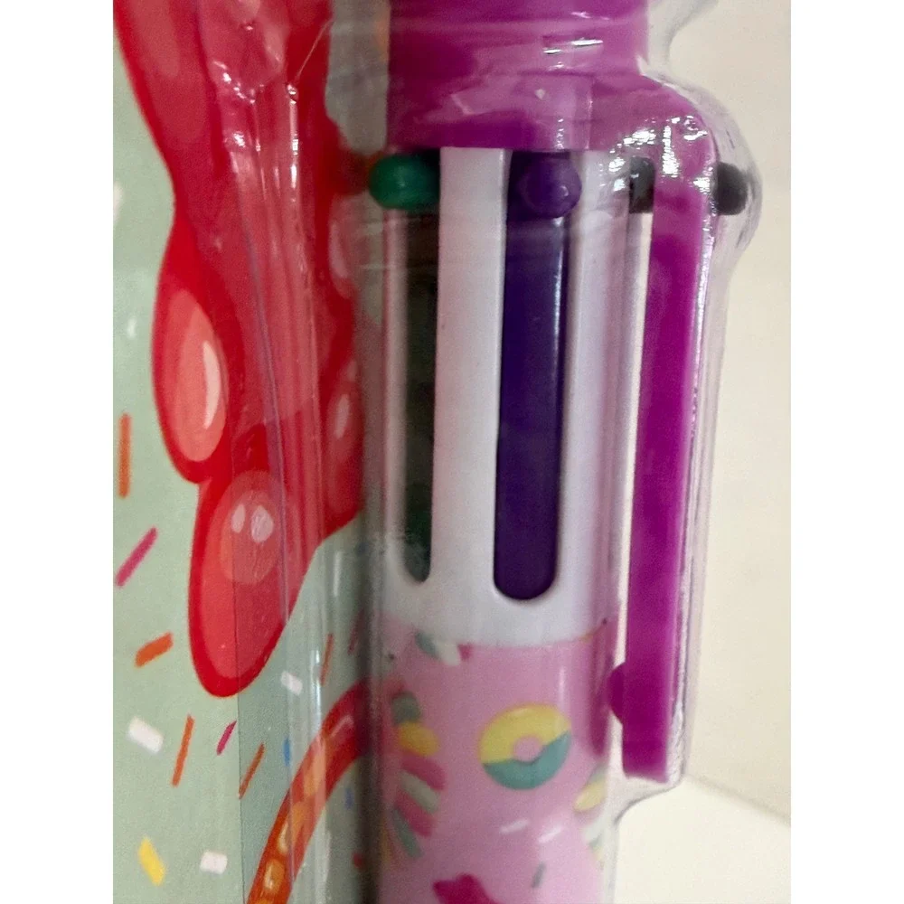 Gummy Bear 6 Color Multi Pen Retractable Ballpoint Candy Theme Pink Purple‎ NEW